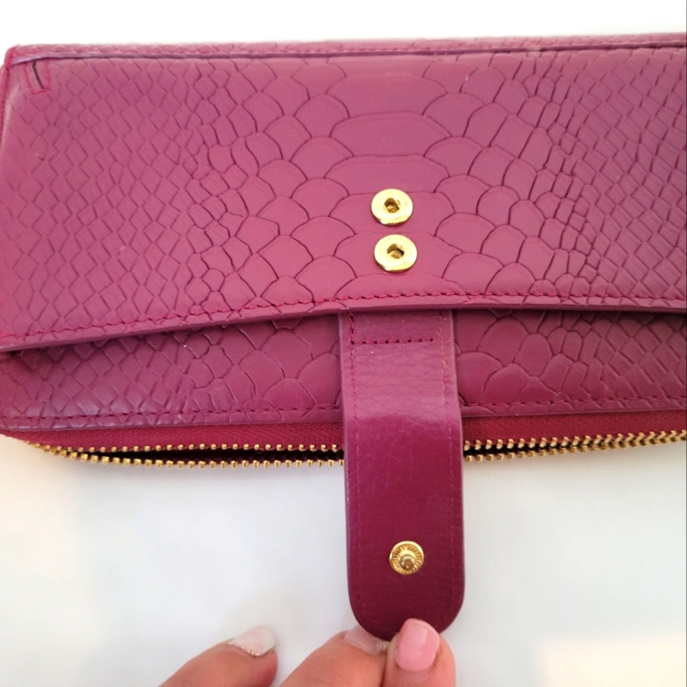 Gigi City Walletraspberry Embossed Python Leather - image 4